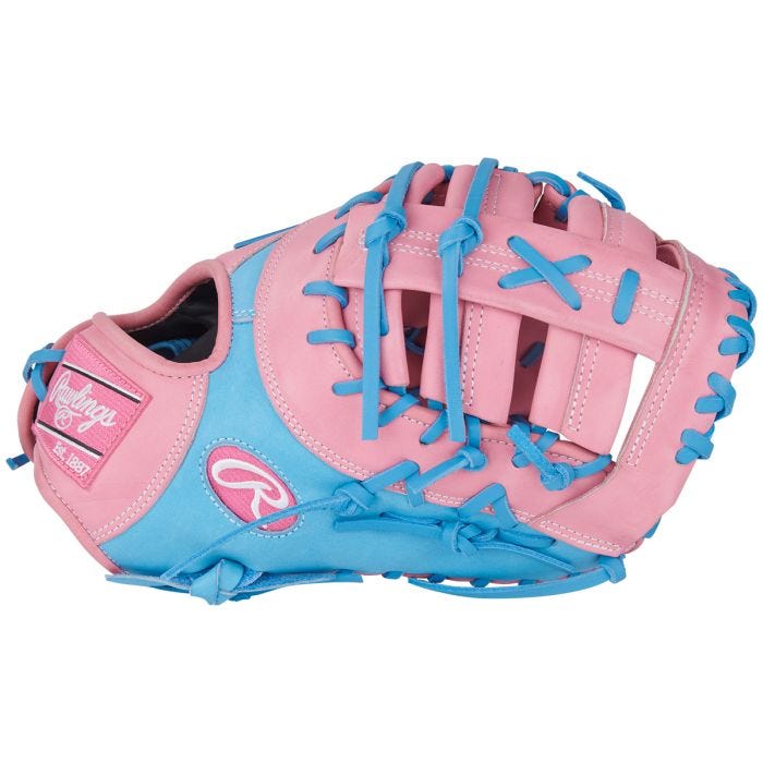 Rawlings Heart of the Hide 12.25" Baseball Utility Glove PRORDCTU-10PCB - Pink Columbia Blue