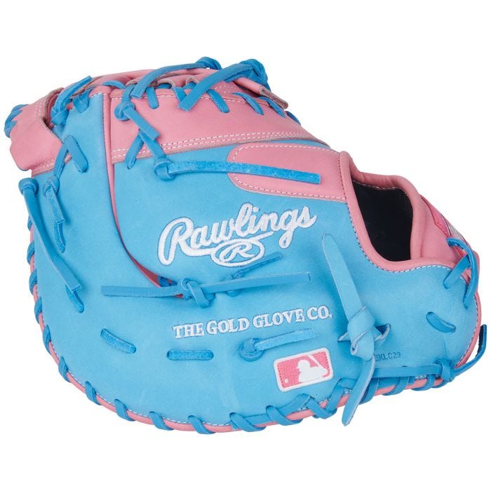 Rawlings Heart of the Hide 12.25" Baseball Utility Glove PRORDCTU-10PCB - Pink Columbia Blue