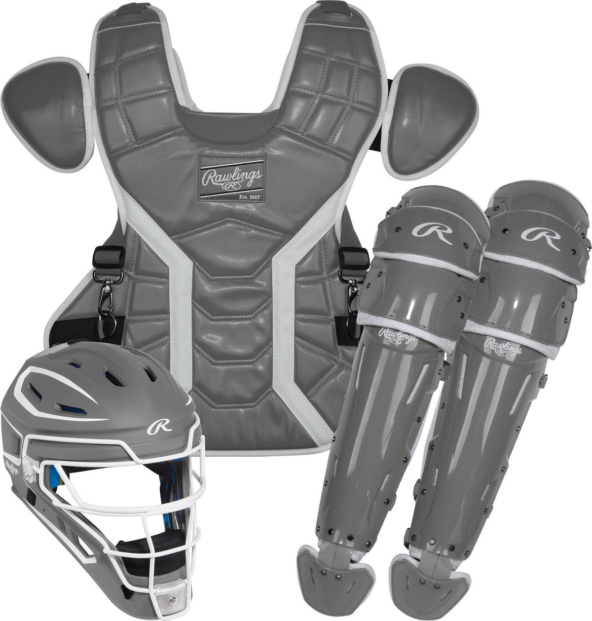 Rawlings MACH PRO Intermediate Baseball Catcher's Set - Graphite White