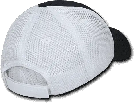 Decky 204 Low Crown Air Mesh Baseball Cap - Black White - one Size Fits Most