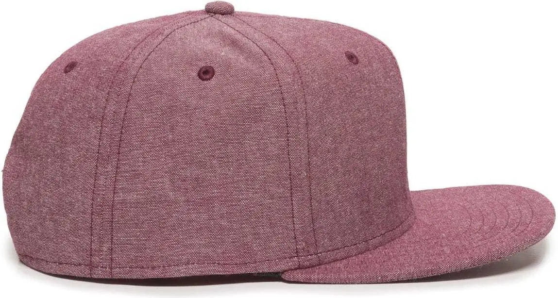 Oc Sports Redlbl105 Adjustable Flat Bill Heathered Cap - Red - 6 7/8’’ - 7 1/2’’