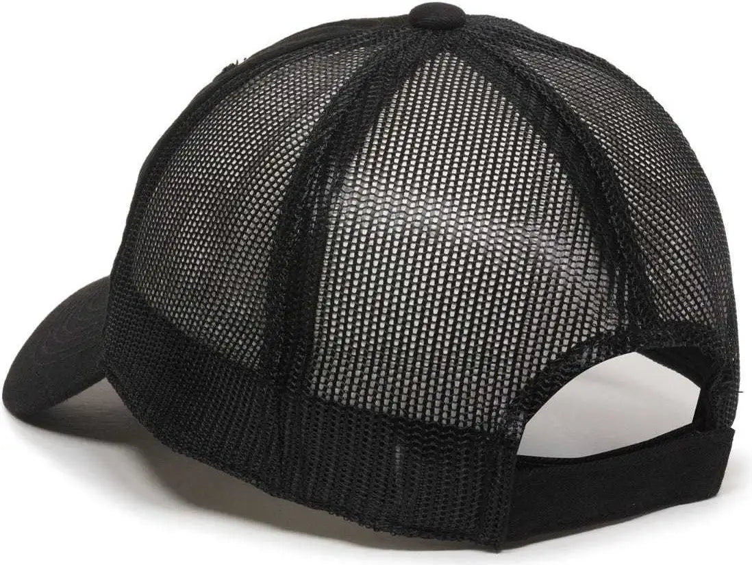 Oc Sports Fwt-130 Garment Wash Mesh Back Baseball Cap - Black - 6 7/8’’ - 7 1/2’’