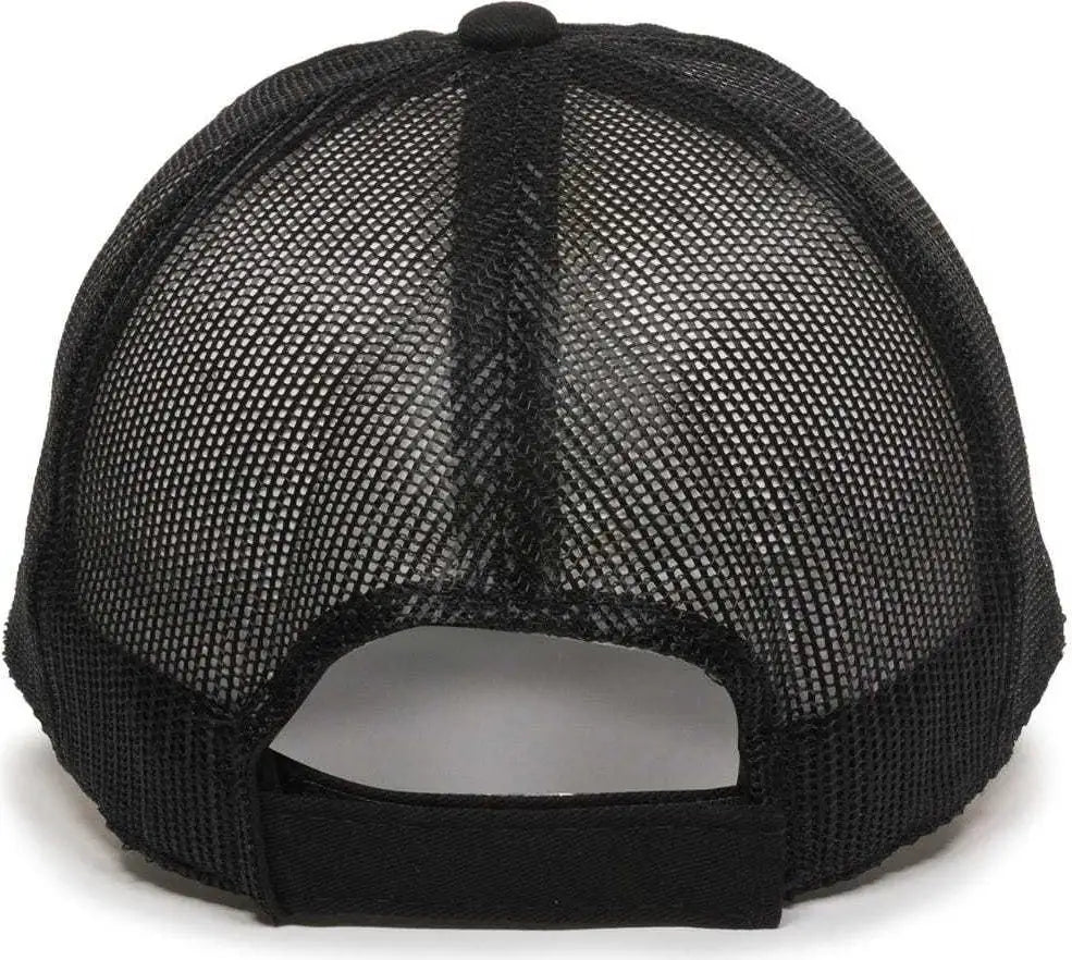 Oc Sports Fwt-130 Garment Wash Mesh Back Baseball Cap - Black - 6 7/8’’ - 7 1/2’’