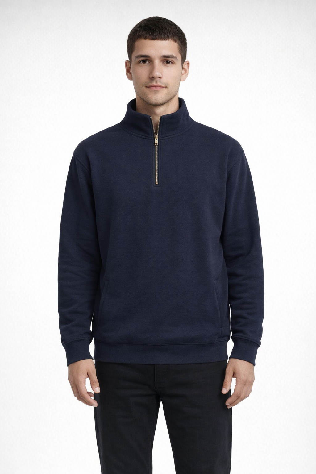 Navy FUNDAMENTAL FLEECE QTR ZIP