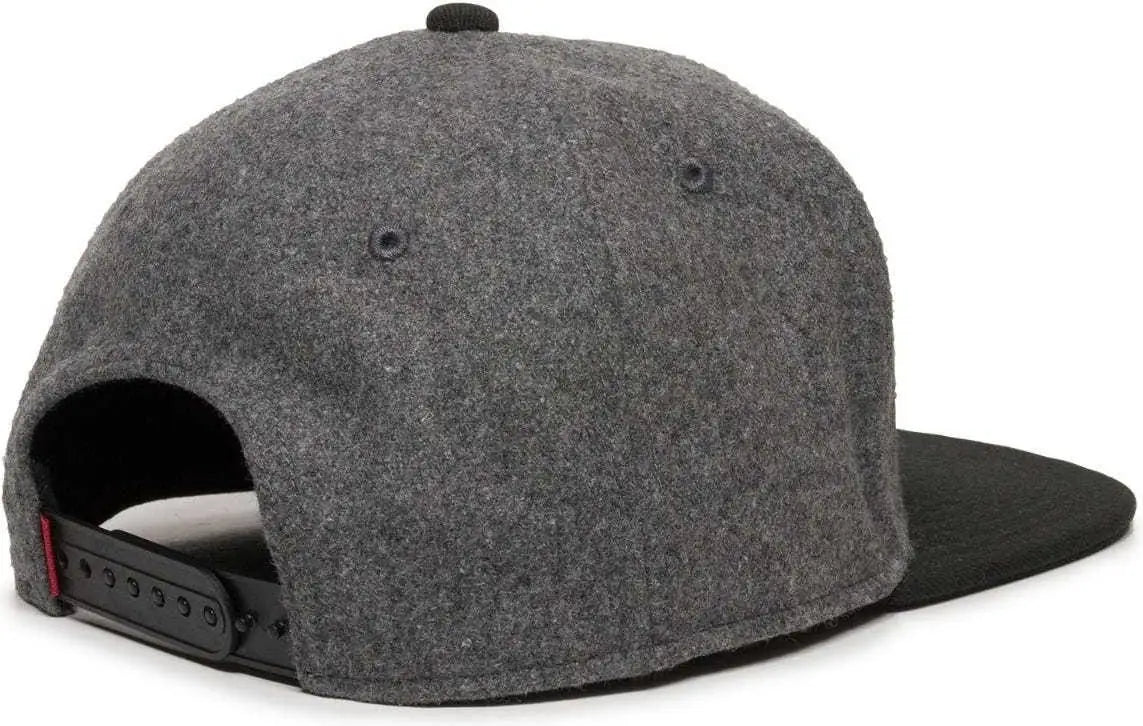 Oc Sports Redlbl104 Adjustable Flat Bill Cap - Charcoal Black - Dark Gray / 6 7/8’’ - 7 1/2’’