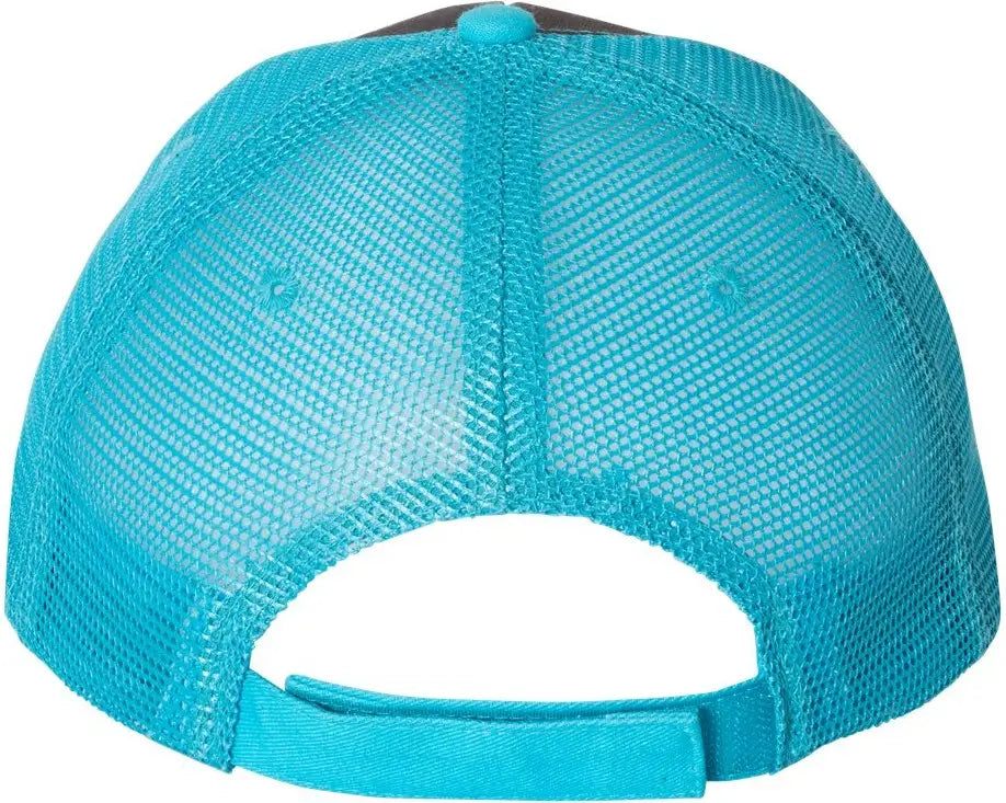 Valucap S102 Sandwich Trucker Cap - Charcoal Neon Blue - one Size Fits Most