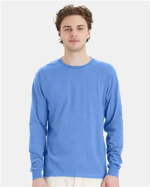 Hanes 5286 Essential-t Long Sleeve T-shirt - Carolina Blue