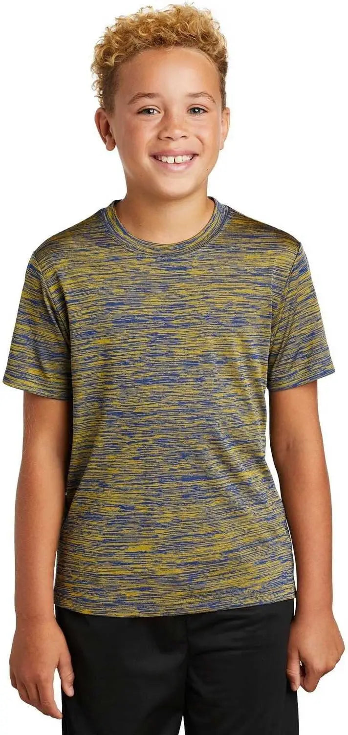 Sport-tek Yst390 Youth Posicharge Electric Heather Tee - True Royal-gold