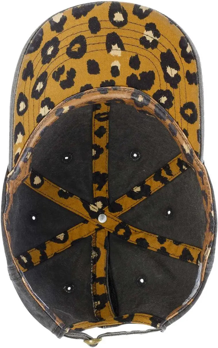 Infinity Her Cassie Women’s Pigment-dyed with Fashion Undervisor Cap - Black Leopard - one Size Fits Most