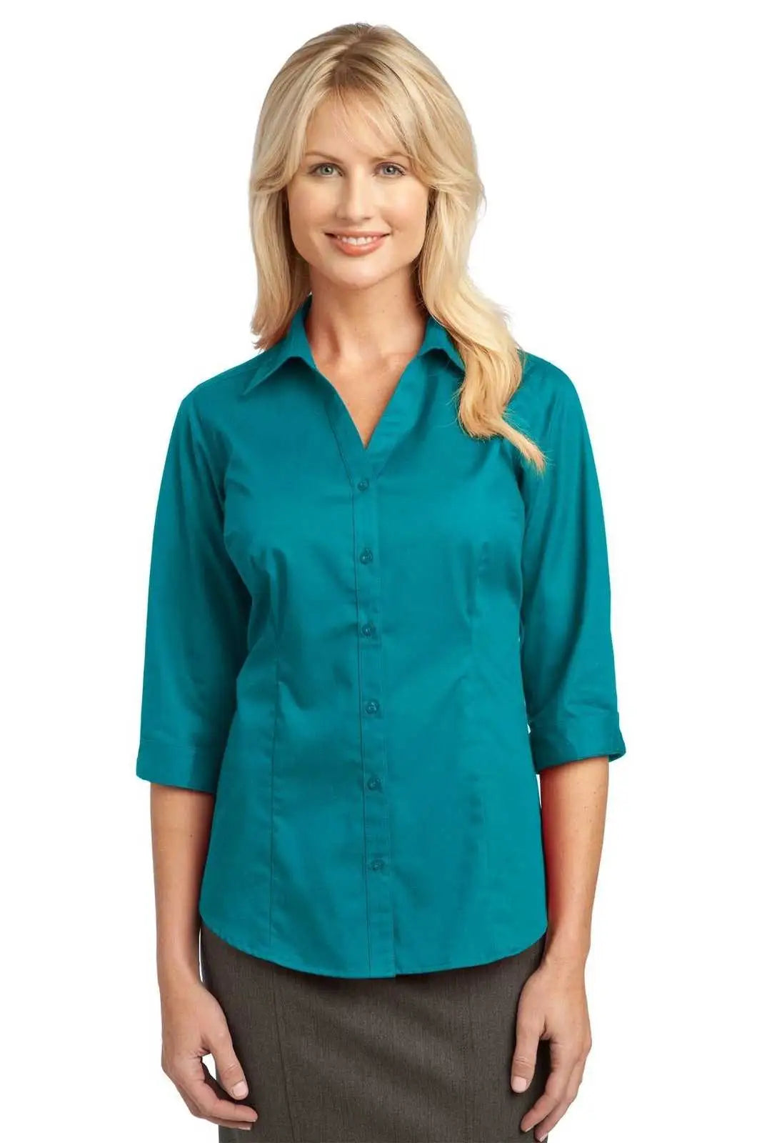 Port Authority L6290 Improved Ladies 3/4-sleeve Blouse - Teal Green