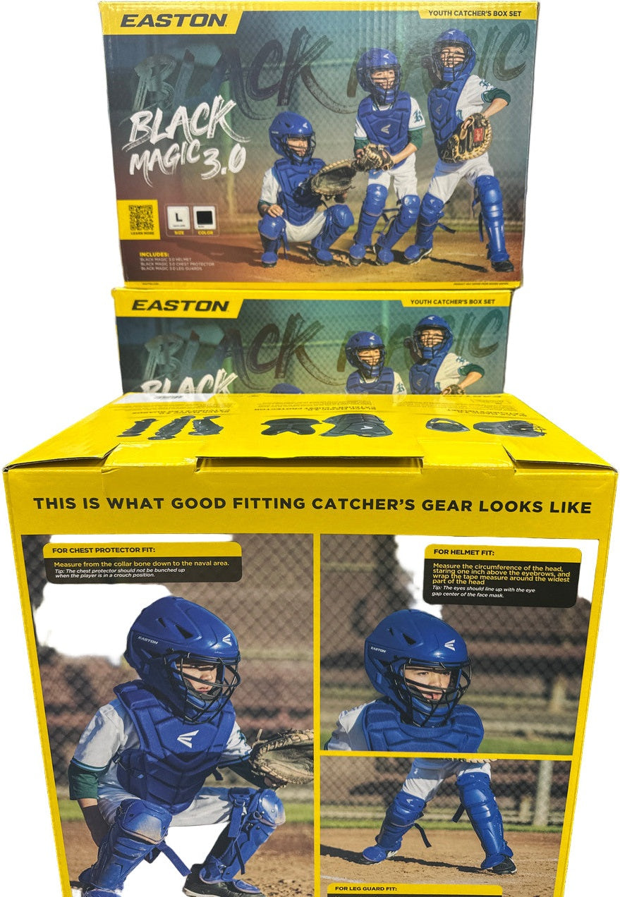 Easton Black Magic 3.0 Youth Catcher&#39;s Set MED - Navy