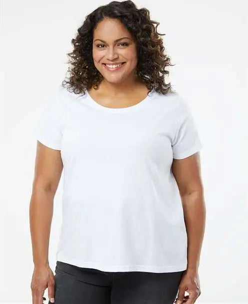 Lat 3816 Curvy Collection Women’s Fine Jersey Tee - Blended White