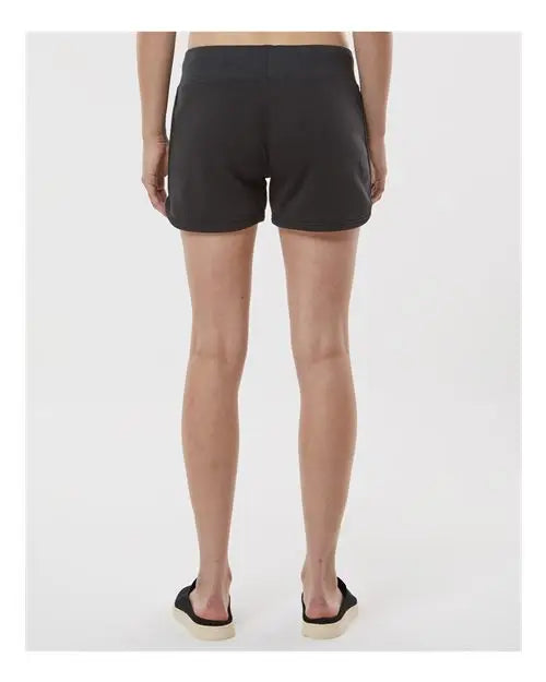J. America 8856 Women’s Fleece Shorts - Black Solid