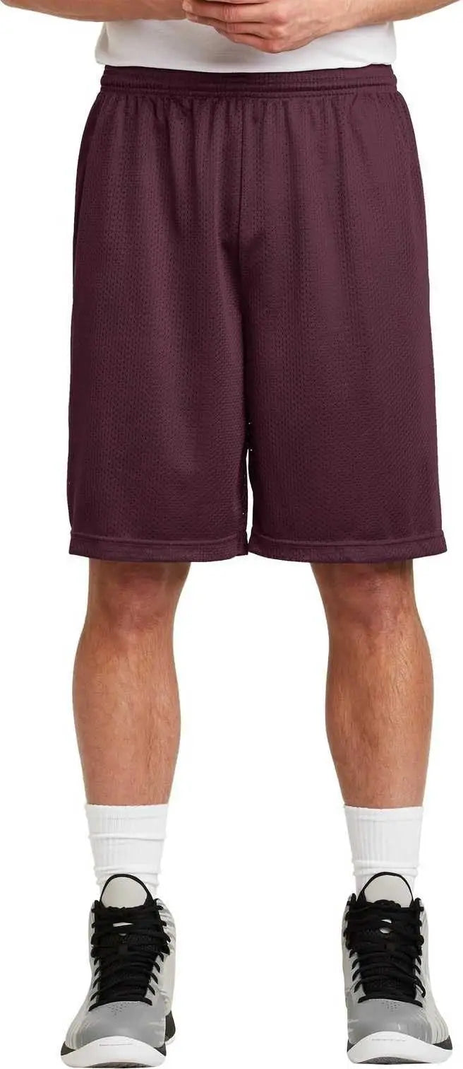 Sport-tek St515 Long Posicharge Classic Mesh Short - Maroon