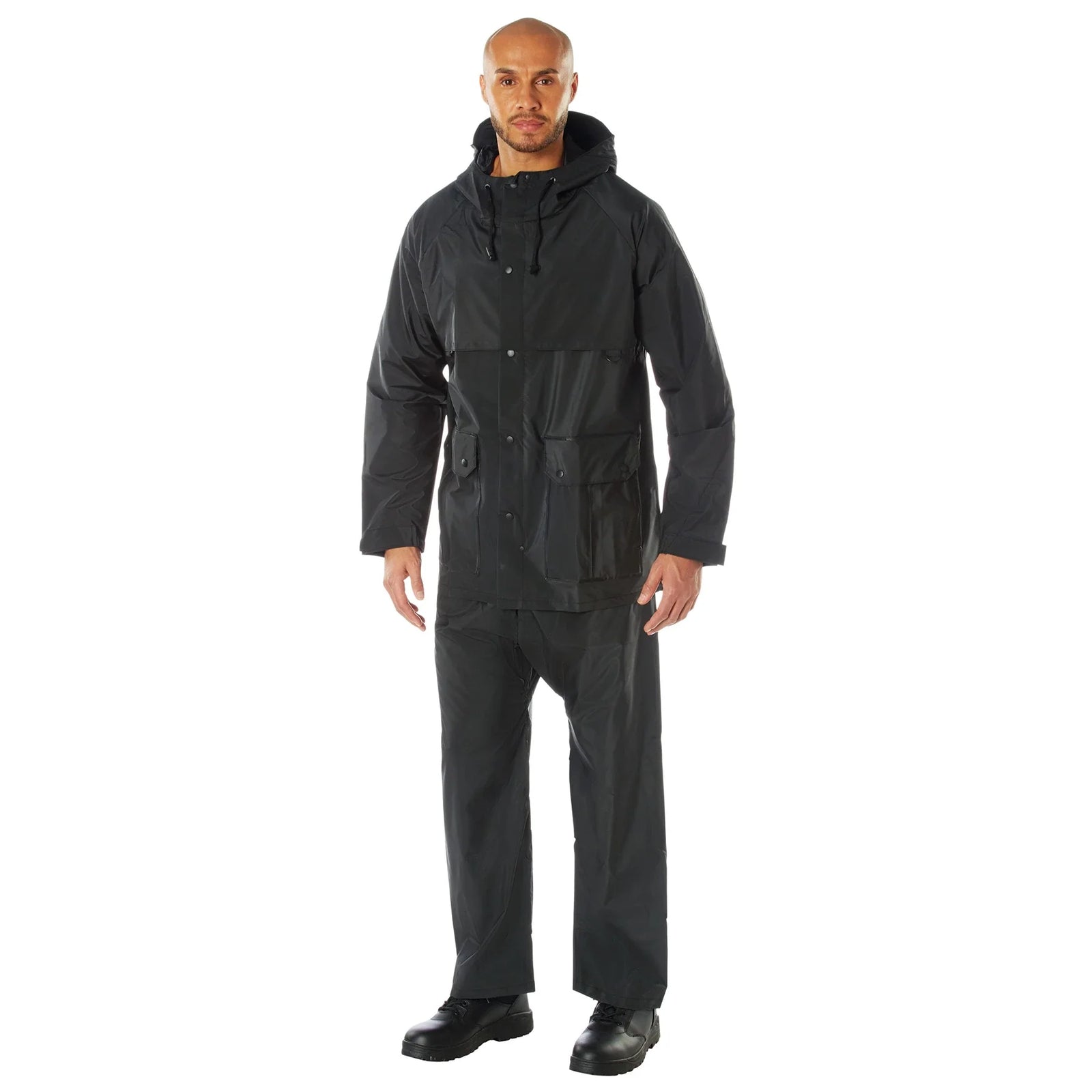 2 Piece Microlite Pvc Rainsuit - Black / s