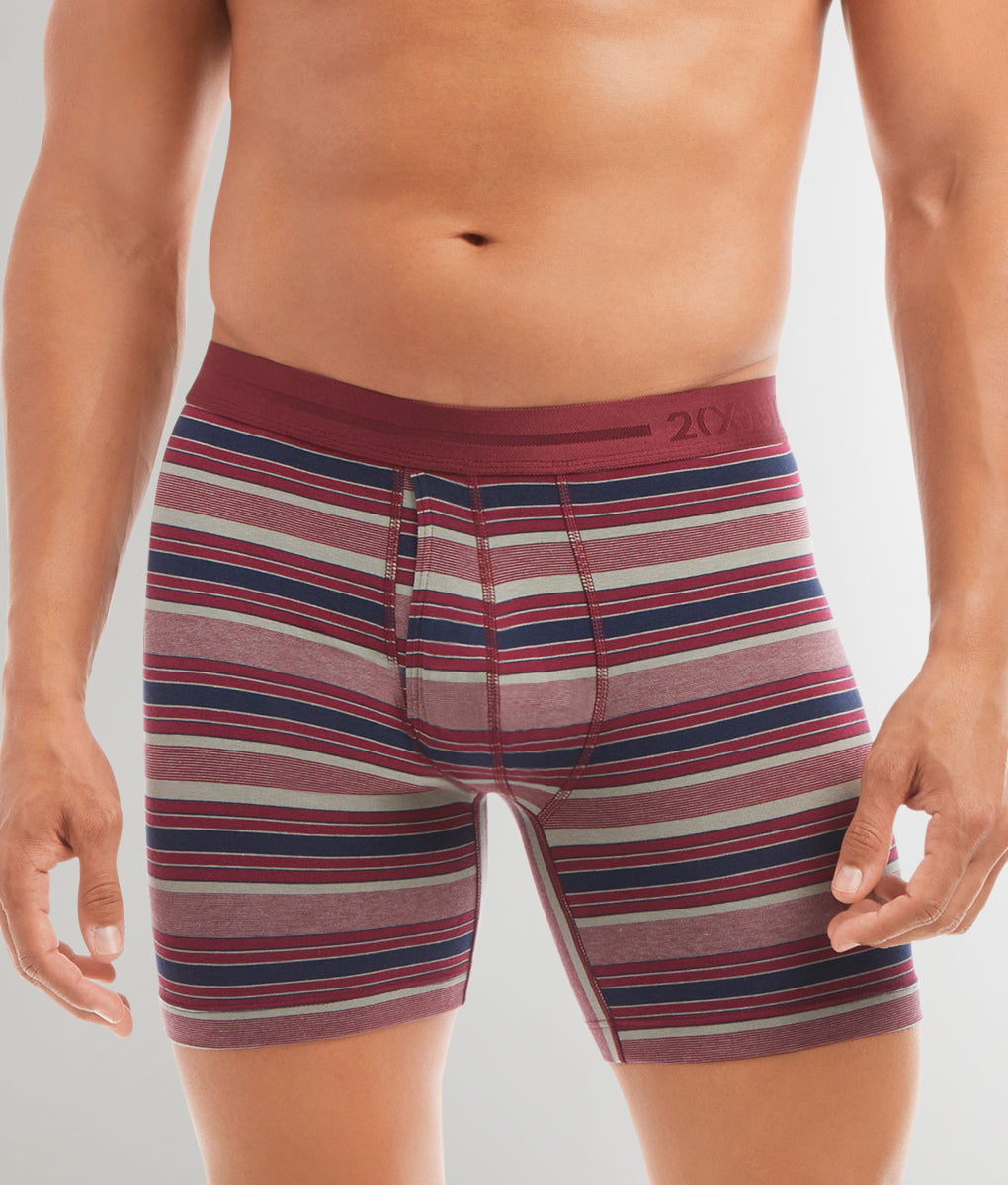 2(x)ist Dream Boxer Brief - Raspberry Fudge Stripe / Small
