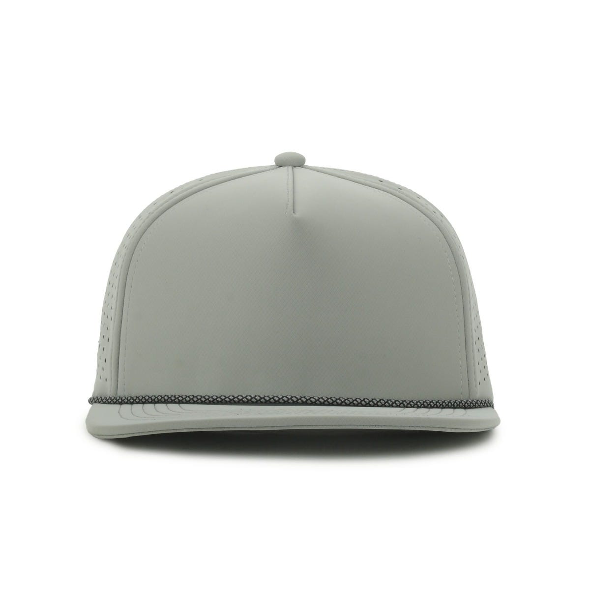Legendary Headwear ALTURA Perforated Flat Visor Snapback Cap - Grey/Black Silver Cord