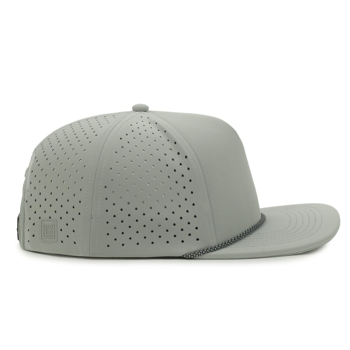 Legendary Headwear ALTURA Perforated Flat Visor Snapback Cap - Grey/Black Silver Cord