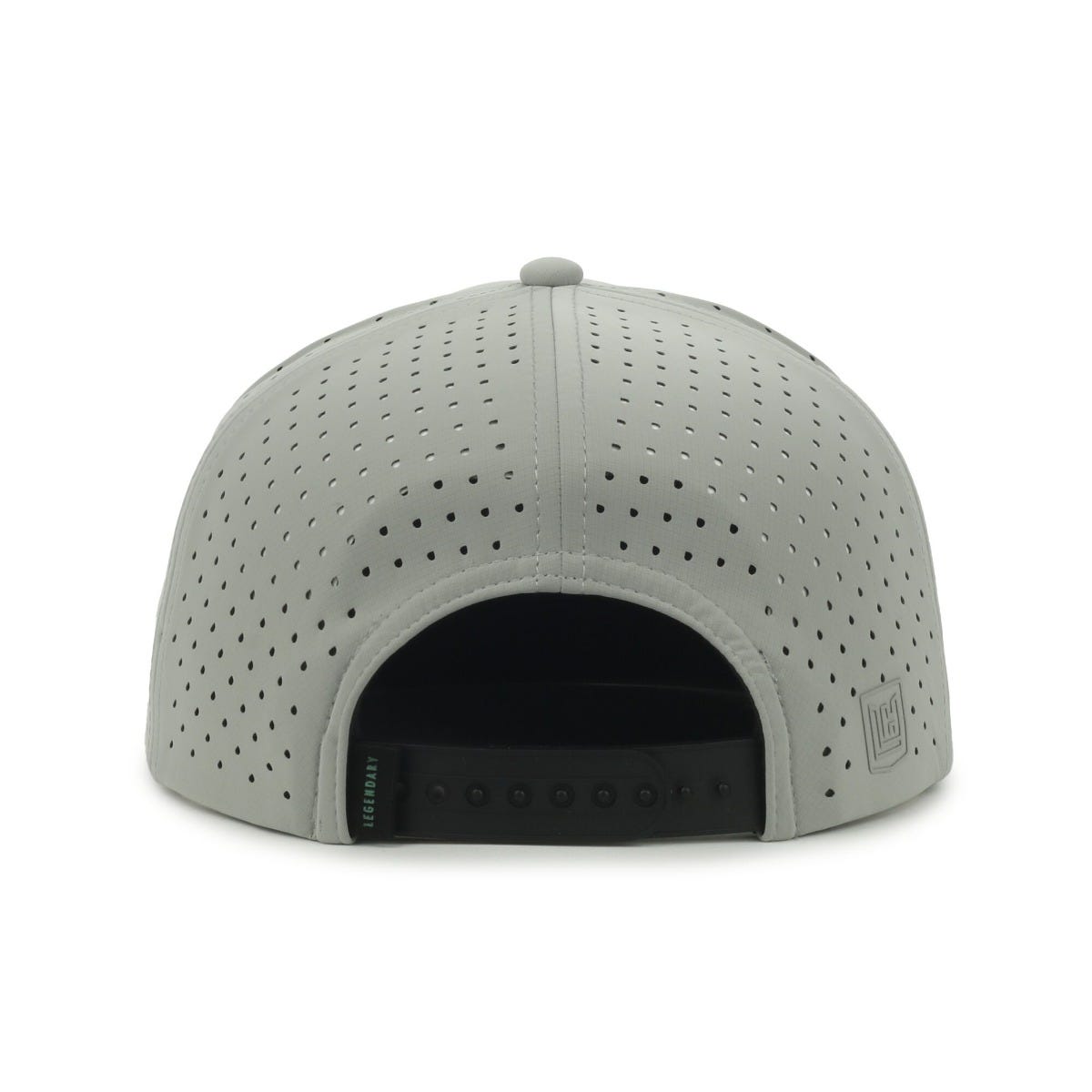 Legendary Headwear ALTURA Perforated Flat Visor Snapback Cap - Grey/Black Silver Cord