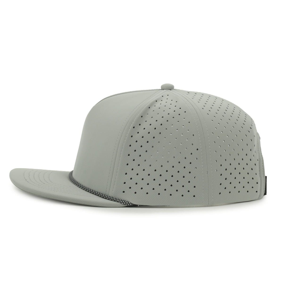 Legendary Headwear ALTURA Perforated Flat Visor Snapback Cap - Grey/Black Silver Cord