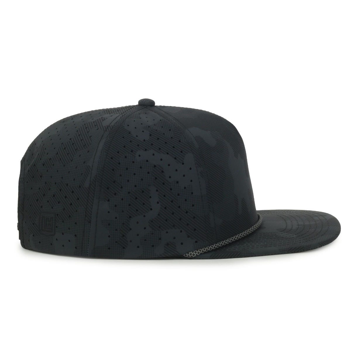 Legendary Headwear ALTURA Perforated Flat Visor Snapback Cap - Black Camo
