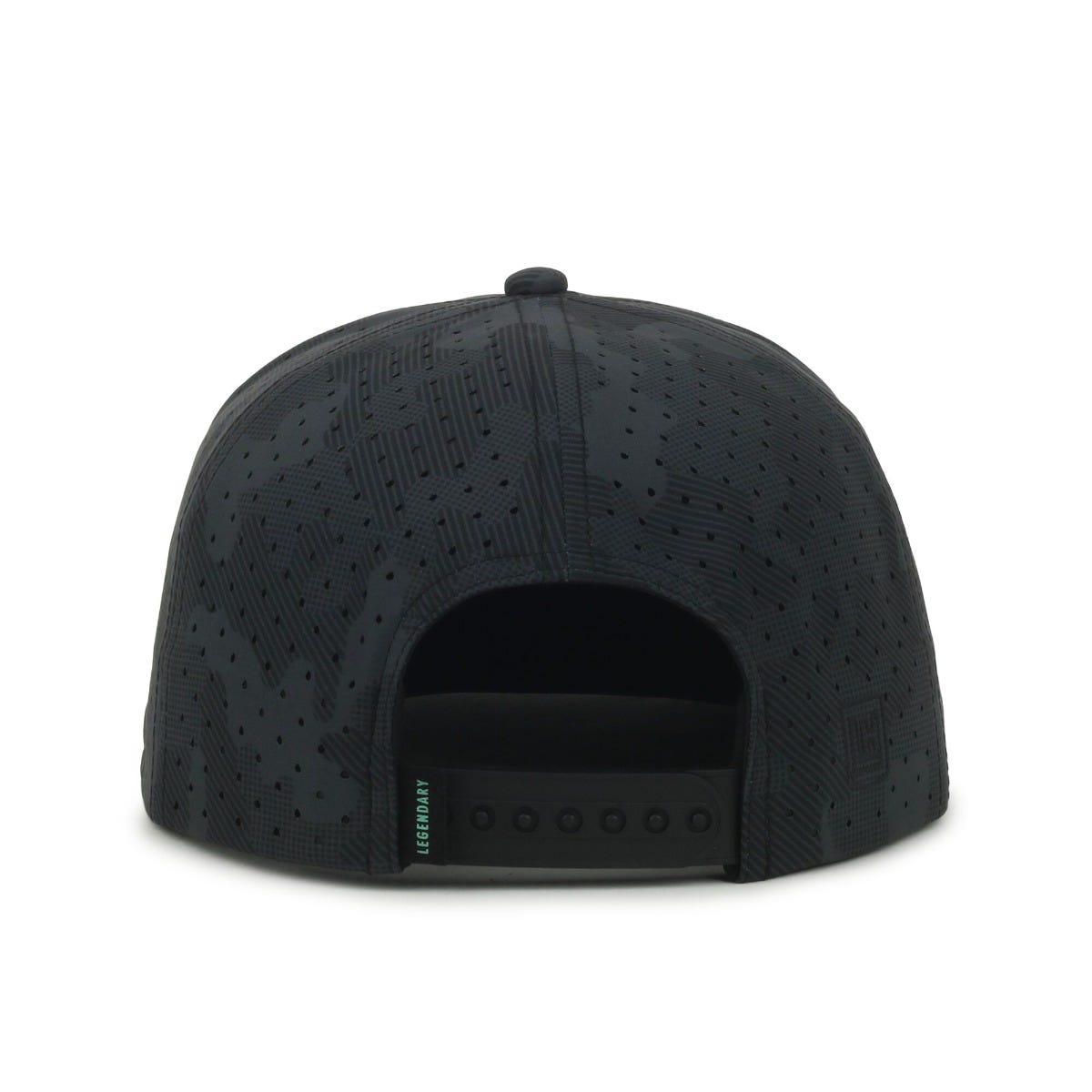 Legendary Headwear ALTURA Perforated Flat Visor Snapback Cap - Black Camo
