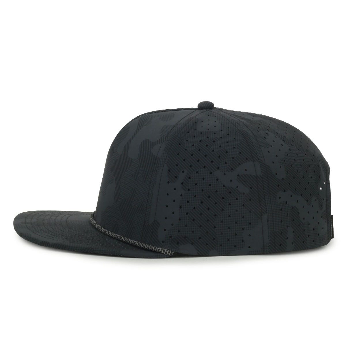 Legendary Headwear ALTURA Perforated Flat Visor Snapback Cap - Black Camo