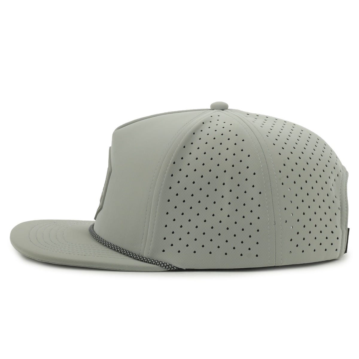 Legendary Headwear ALTURA GROVE Perforated Flat Visor Snapback Cap with Patch - Gray Patch/Gray