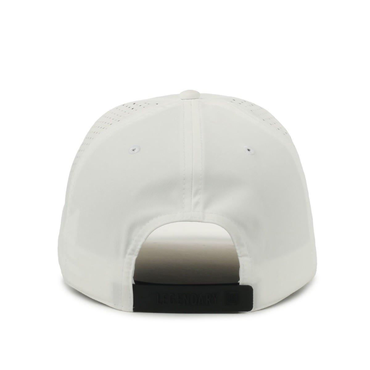 Legendary Headwear AXIS ISLAND Perforated Low Crown Performance Cap with Patch - White Patch/White