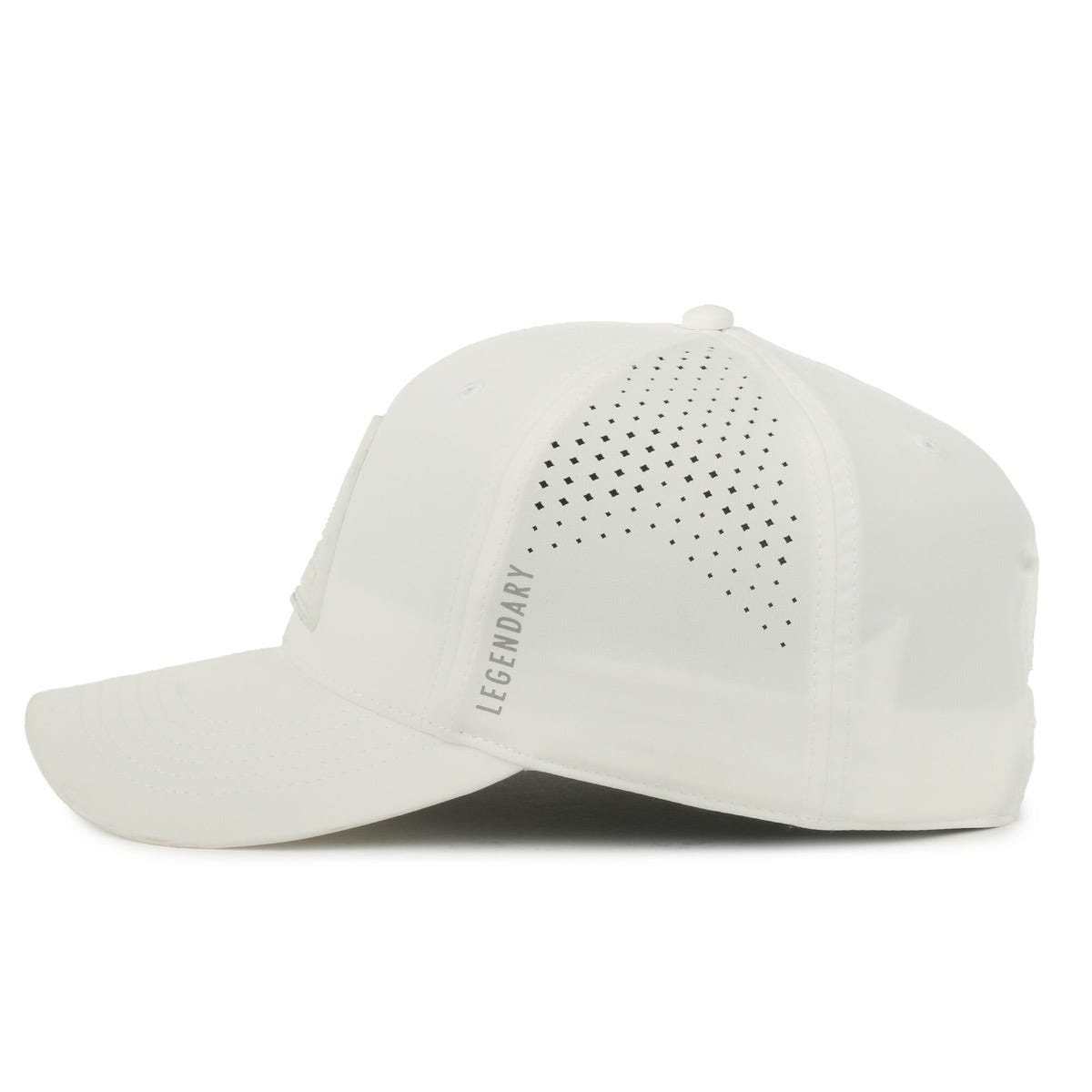 Legendary Headwear AXIS ISLAND Perforated Low Crown Performance Cap with Patch - White Patch/White