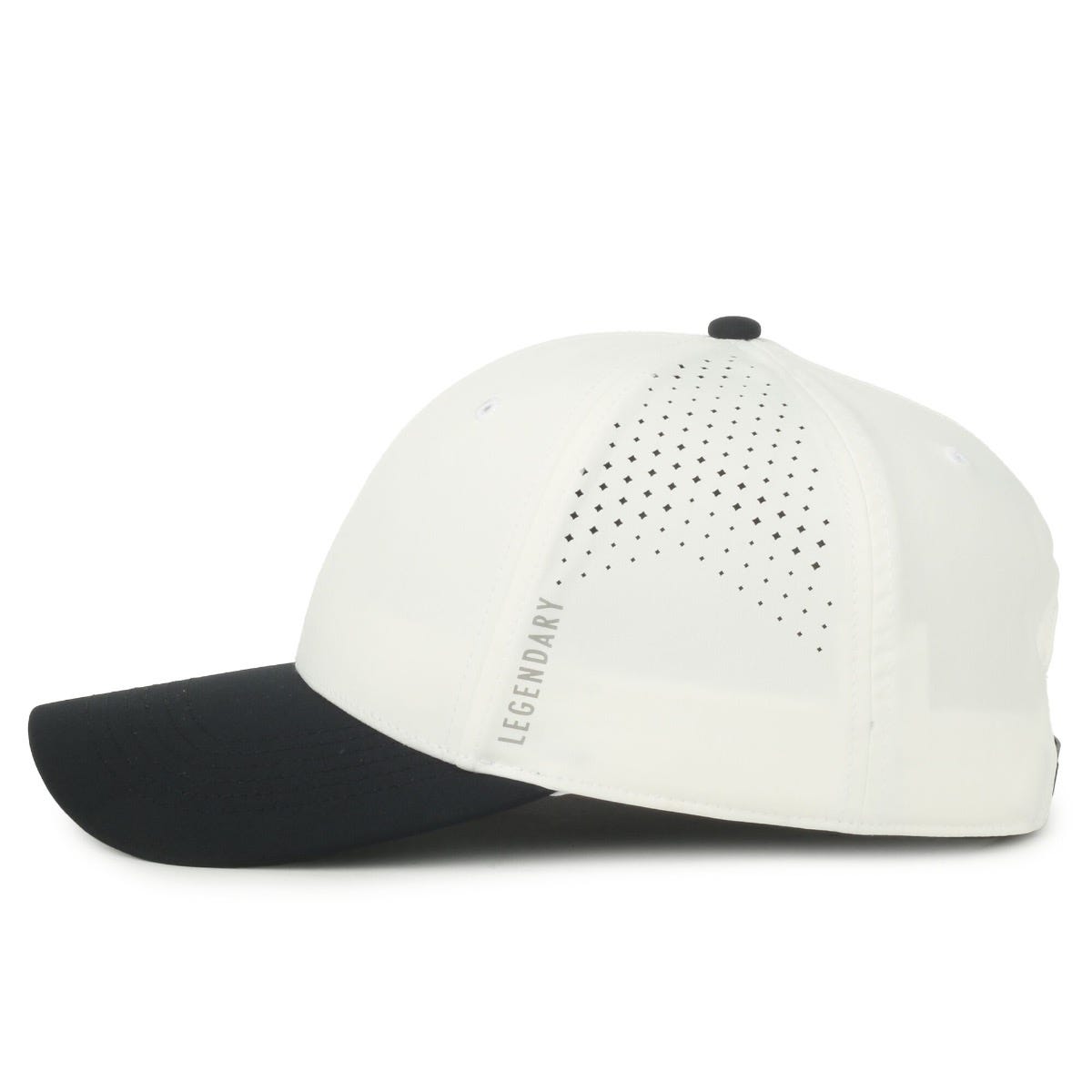 Legendary Headwear AXIS Perforated Low Crown Performance Cap - White/Black
