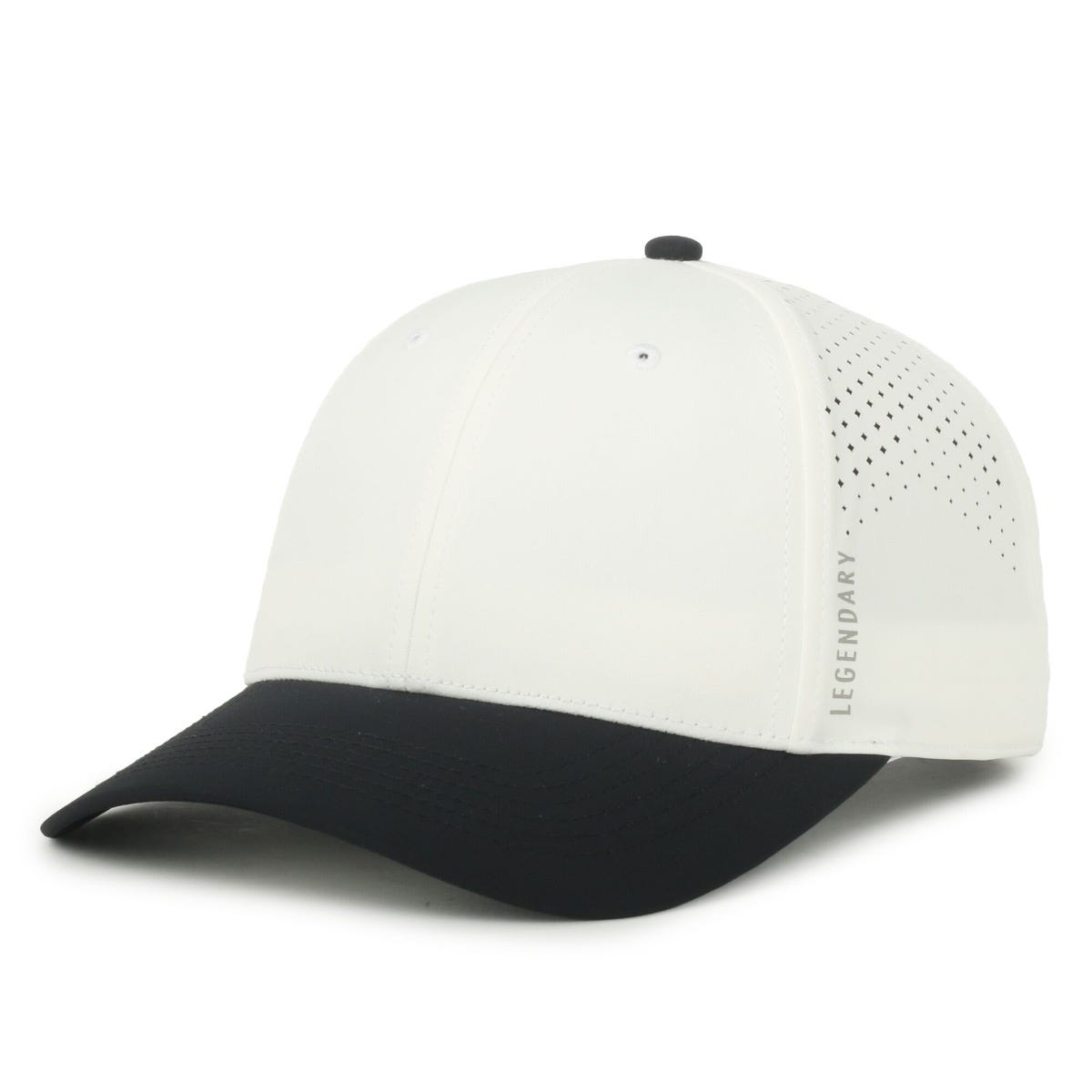Legendary Headwear AXIS Perforated Low Crown Performance Cap - White/Black