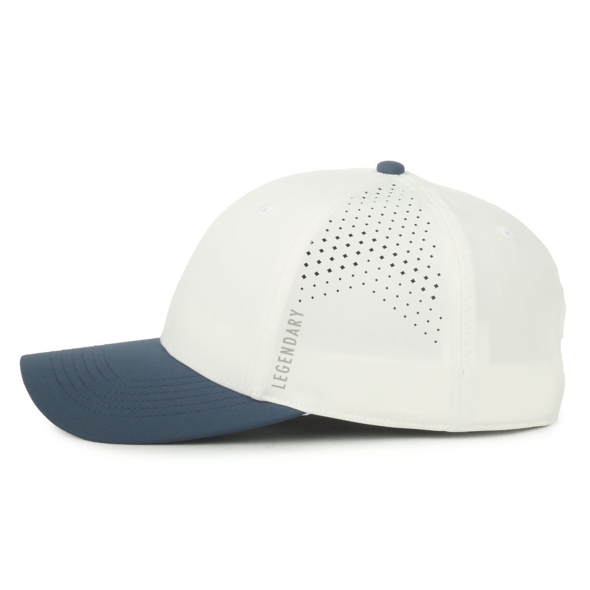 Legendary Headwear AXIS Perforated Low Crown Performance Cap - White/Slate Blue