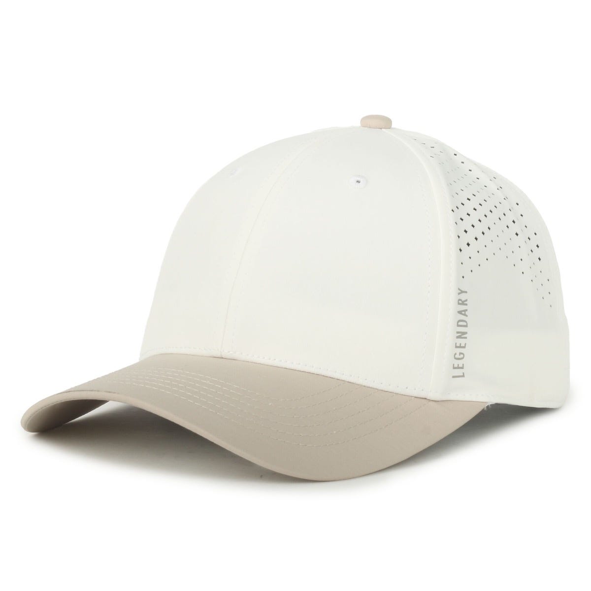 Legendary Headwear AXIS Perforated Low Crown Performance Cap - White/Stone