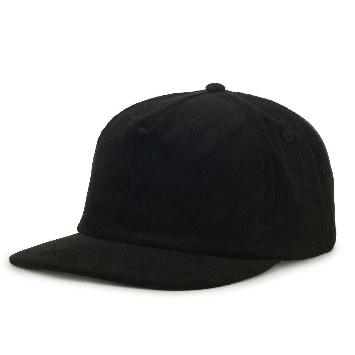 Legendary Headwear BENTON Unstructured Flat Visor Snapback Cap - Corduroy Black