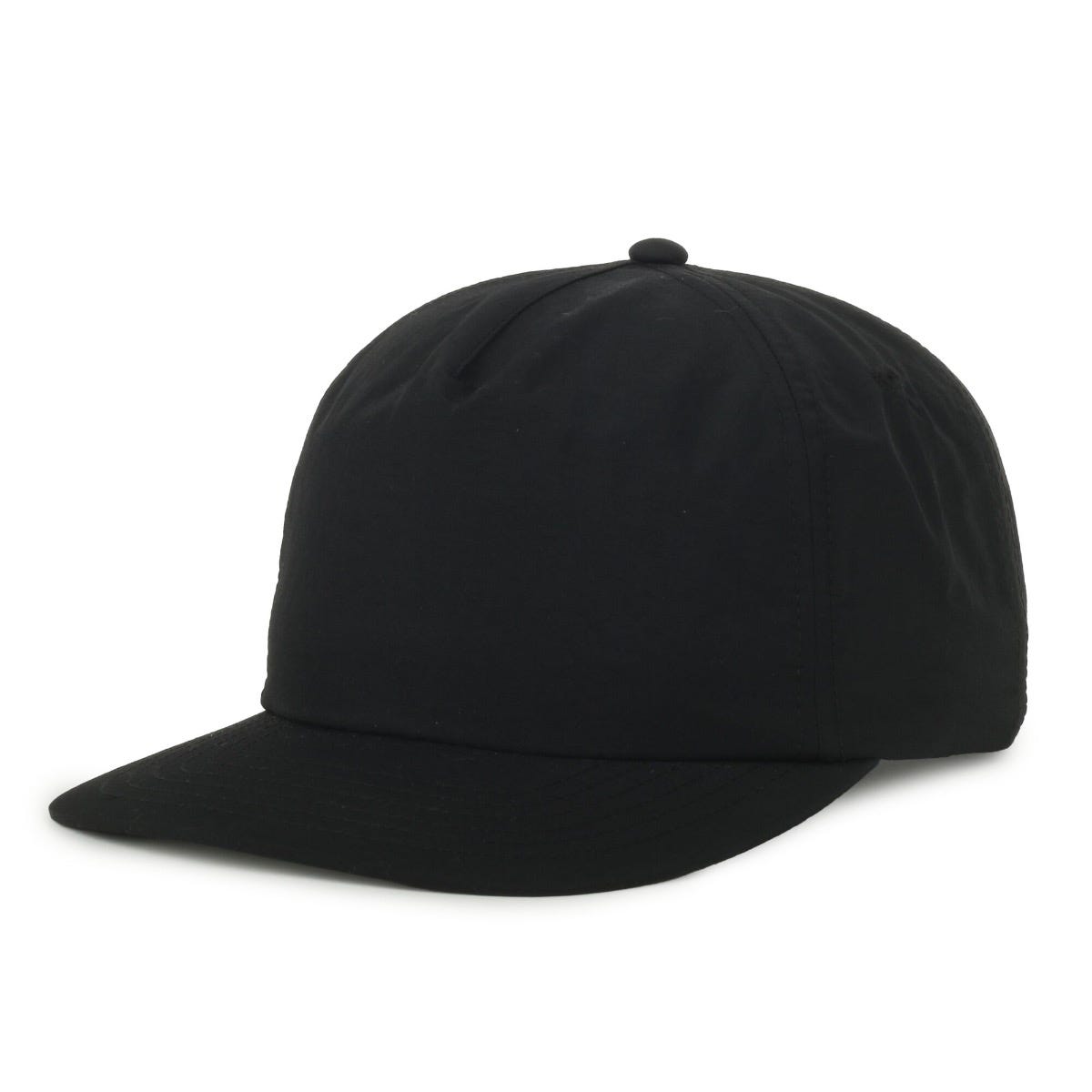 Legendary Headwear BENTON Unstructured Flat Visor Snapback Cap - Nylon Black