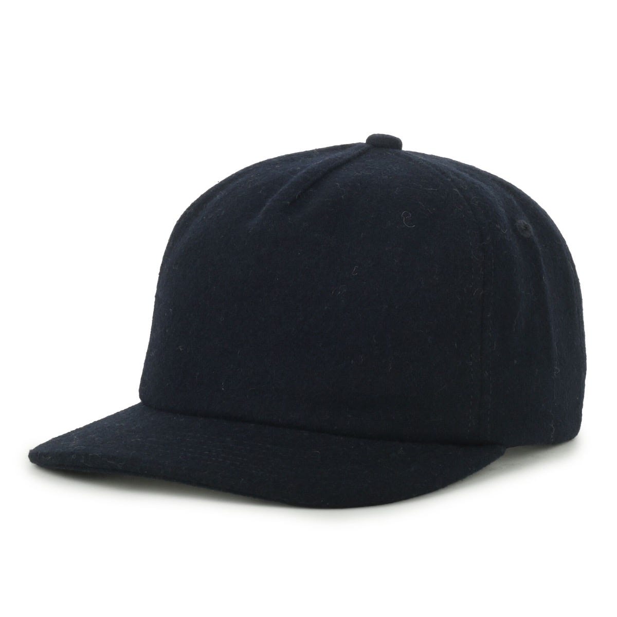 Legendary Headwear BENTON Unstructured Flat Visor Snapback Cap - Wool Navy