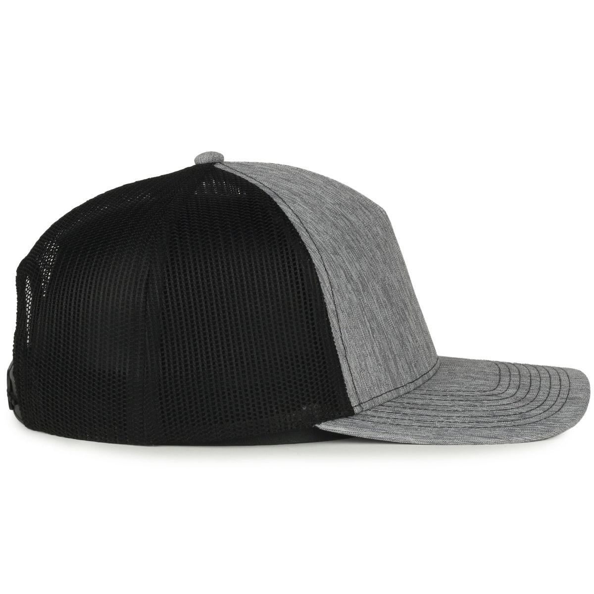 OC Sports FFA-571 FFA Premium 5-Panel Trucker Cap - Heathered Gray Black