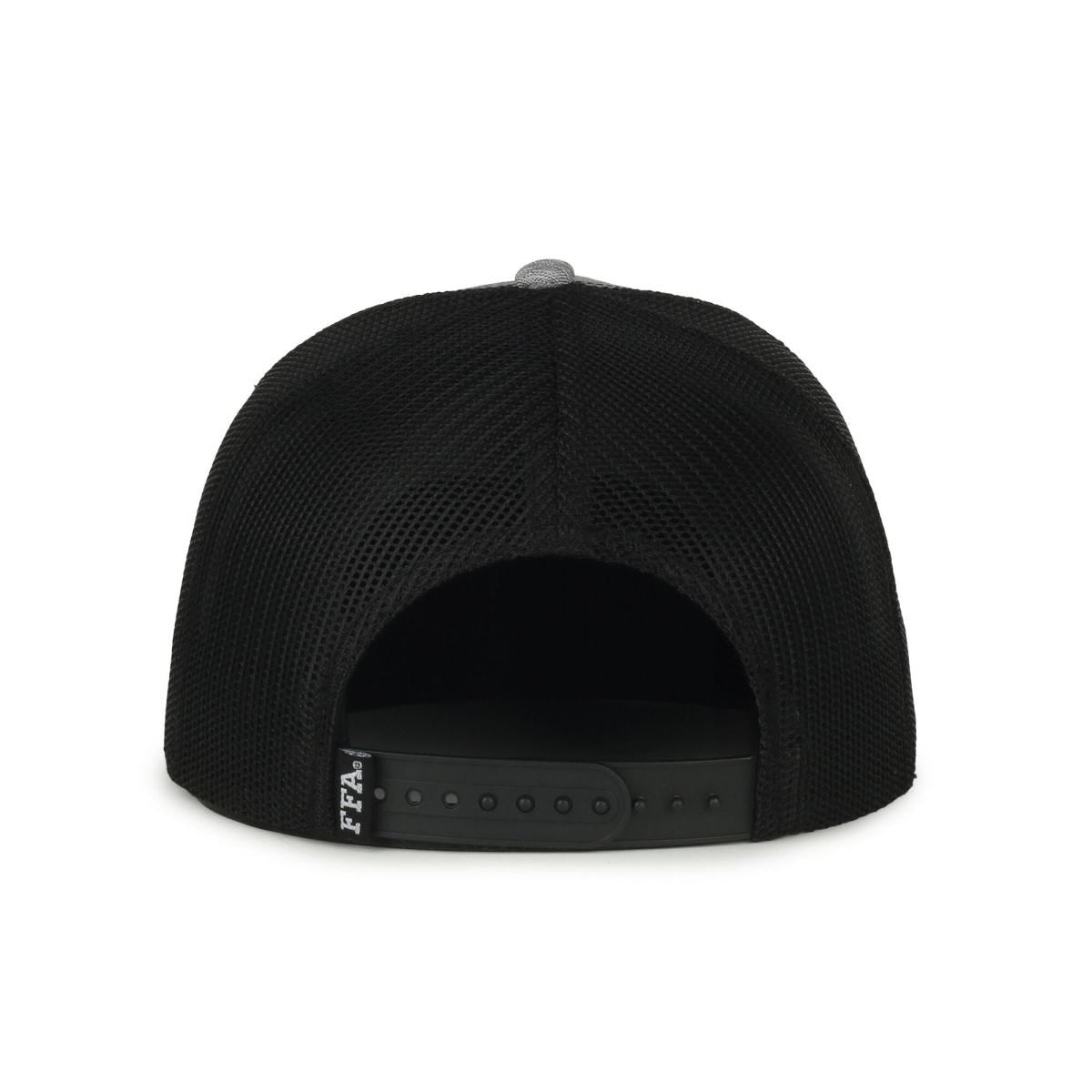 OC Sports FFA-571 FFA Premium 5-Panel Trucker Cap - Heathered Gray Black