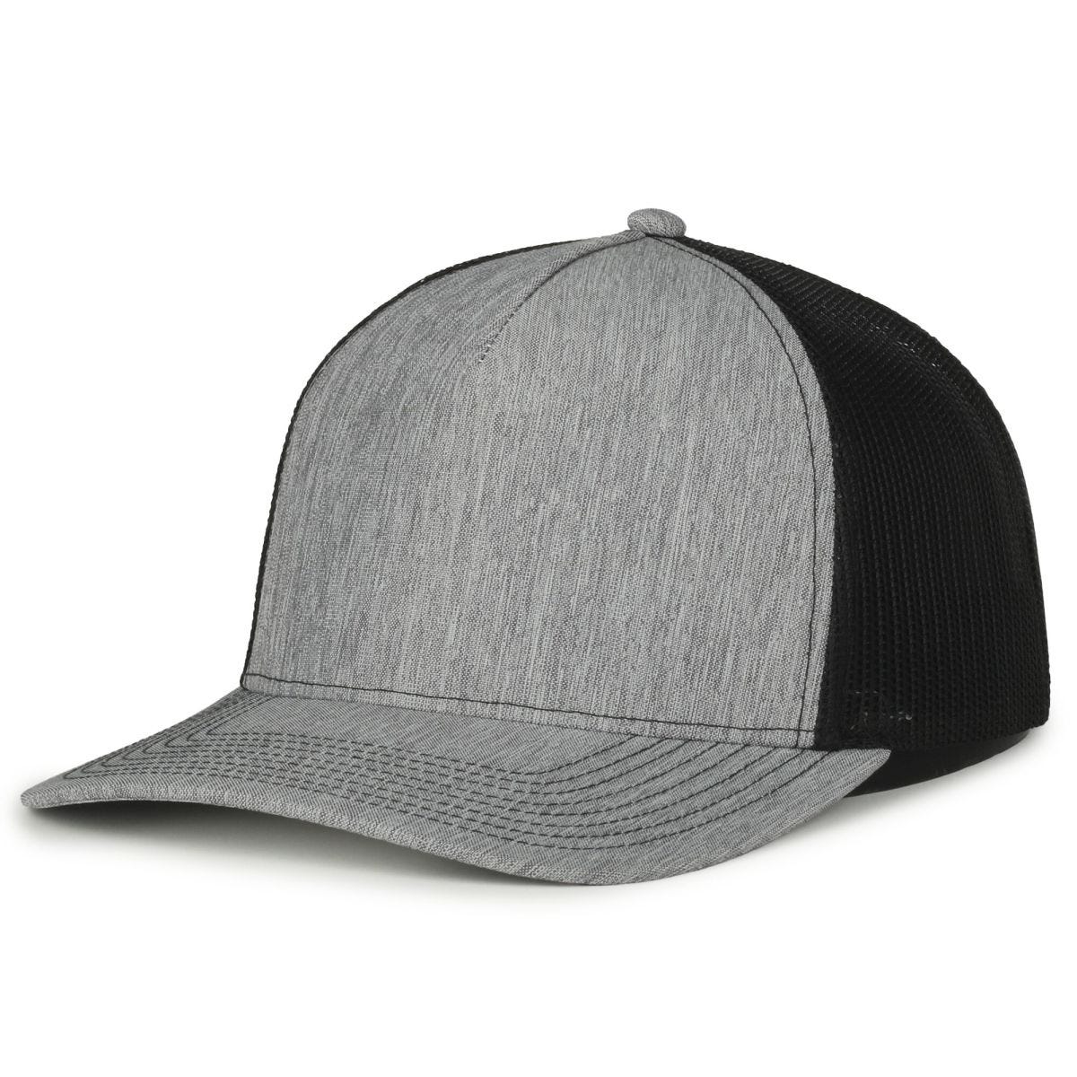 OC Sports FFA-571 FFA Premium 5-Panel Trucker Cap - Heathered Gray Black