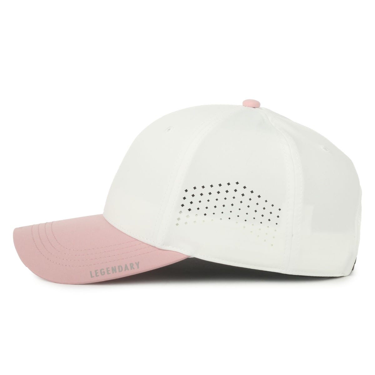 Legendary Headwear GENESIS Small Fit Perforated Performance Cap - White/Dusty Rose