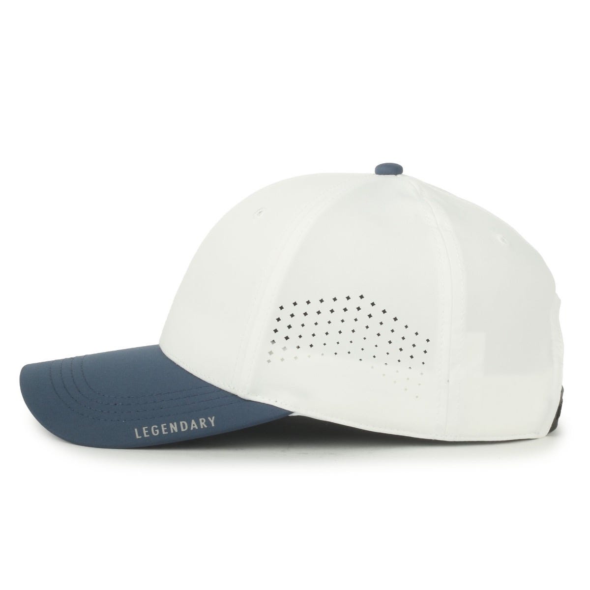 Legendary Headwear GENESIS Small Fit Perforated Performance Cap - White/Slate Blue