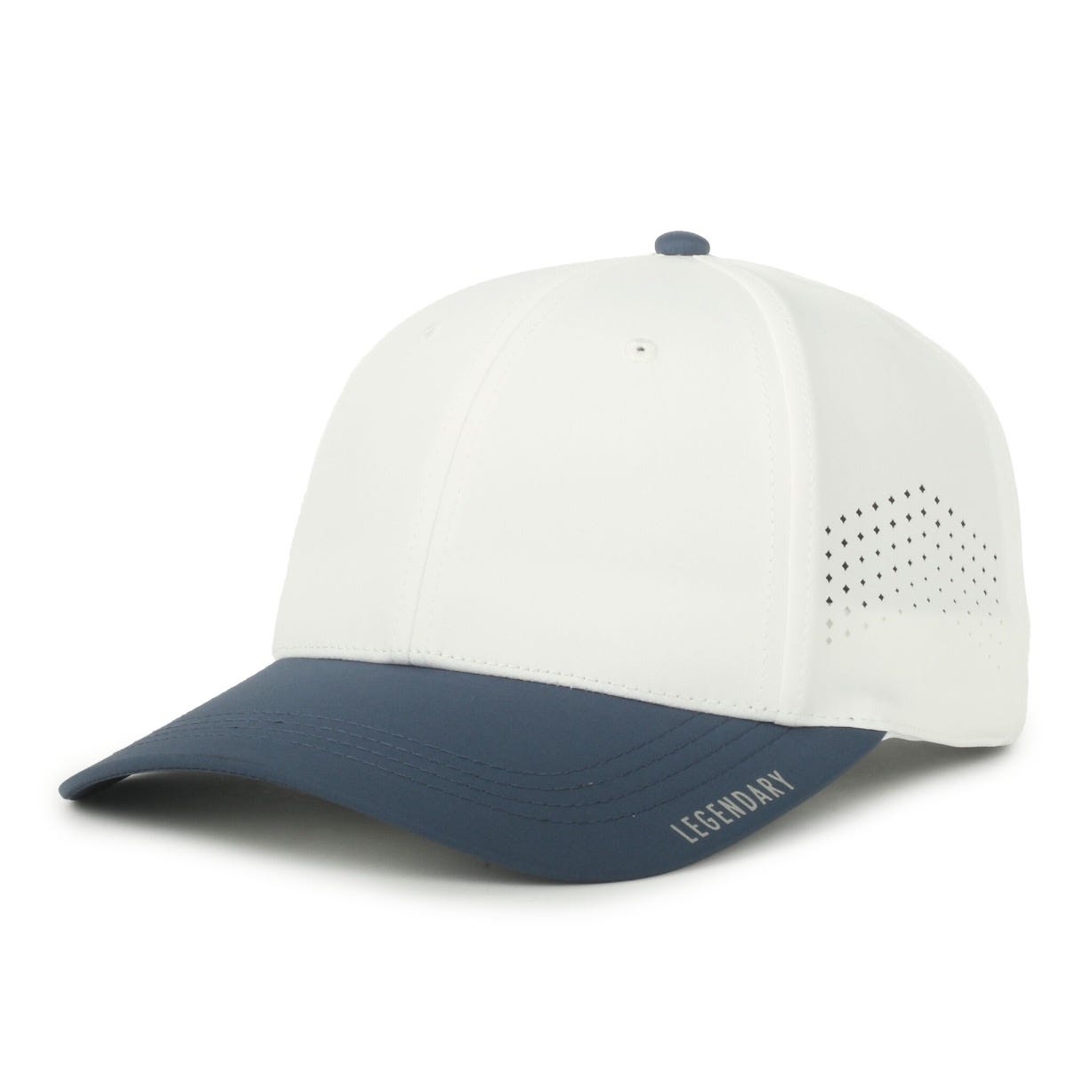 Legendary Headwear GENESIS Small Fit Perforated Performance Cap - White/Slate Blue