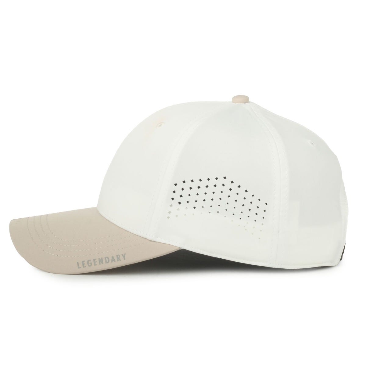 Legendary Headwear GENESIS Small Fit Perforated Performance Cap - White/Stone