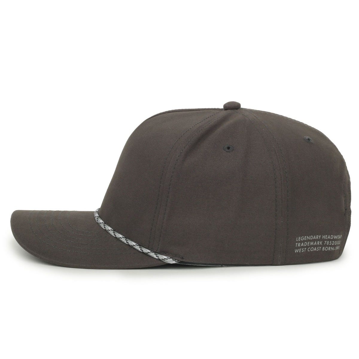 Legendary Headwear GROWLER Brushed Cotton Canvas Mesh Back Trucker Cap - Charcoal