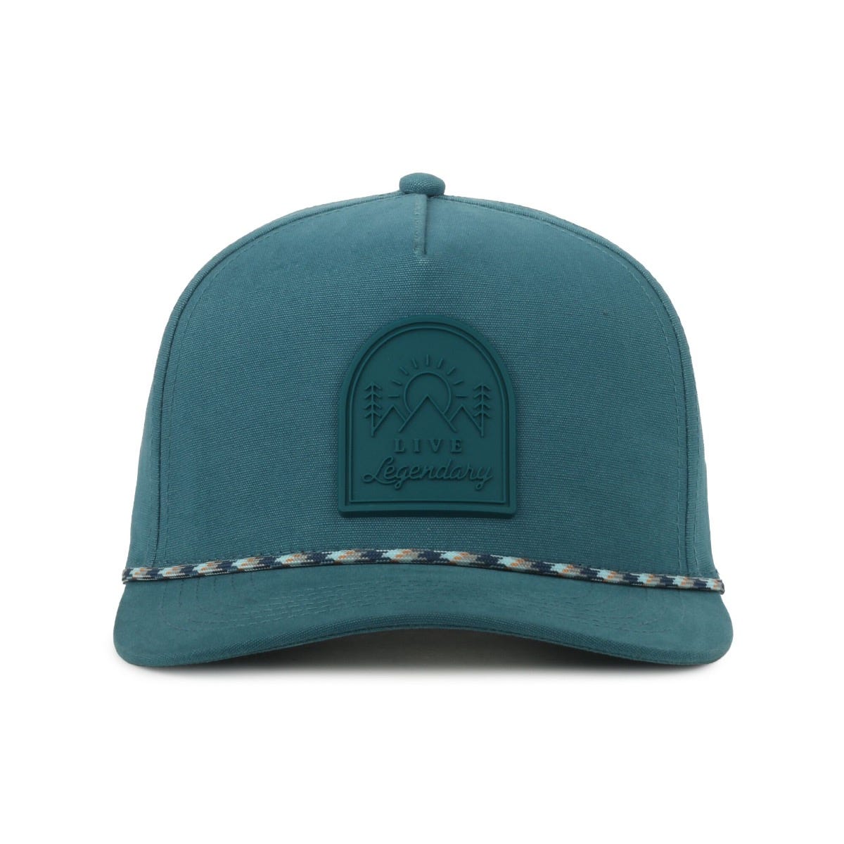 Legendary Headwear GROWLER VISTA Brushed Cotton Canvas Mesh Back Trucker Cap with Patch - Marine Blue Patch/Marine Blue