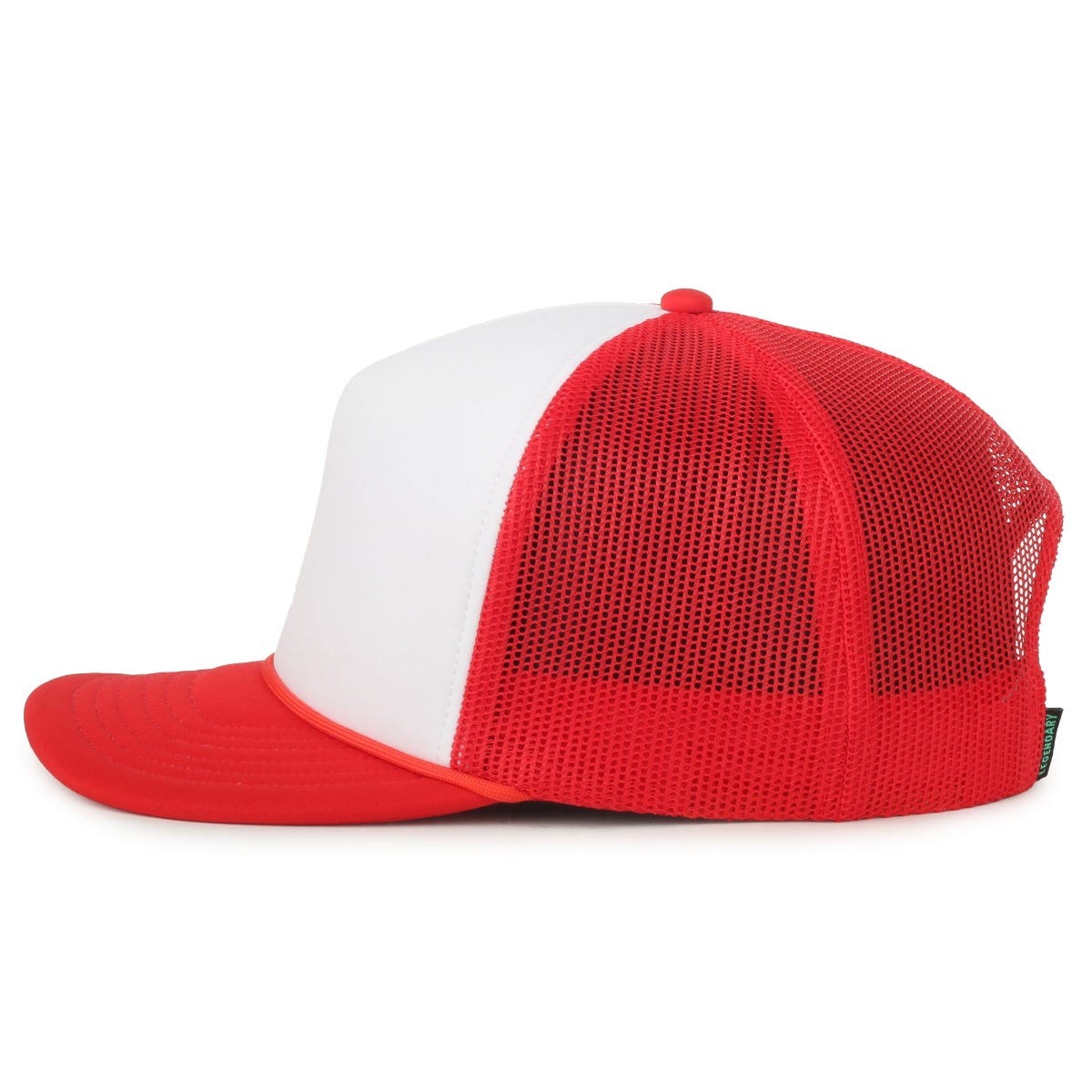 Legendary Headwear HOKU Adjustable Foam Trucker Cap - White/Red/Red