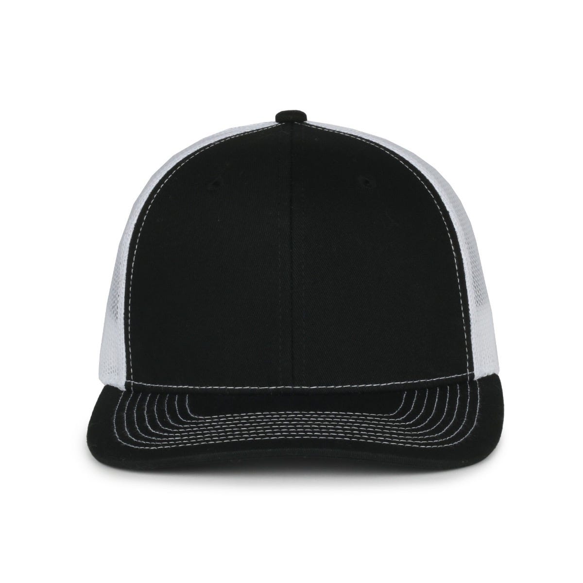 Legendary Headwear LEGEND-91 Structured Mesh Back Trucker Cap - Black/White