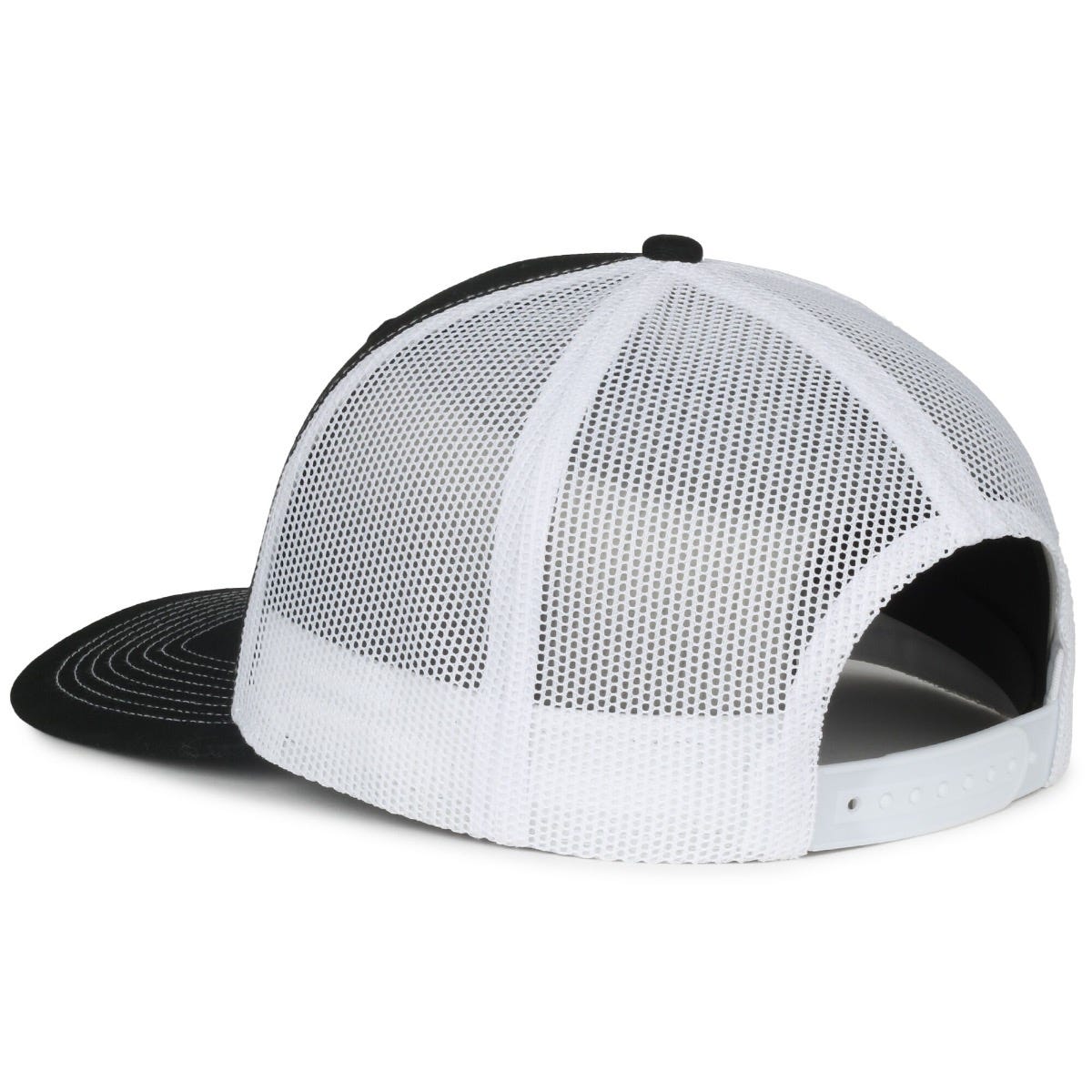 Legendary Headwear LEGEND-91 Structured Mesh Back Trucker Cap - Black/White