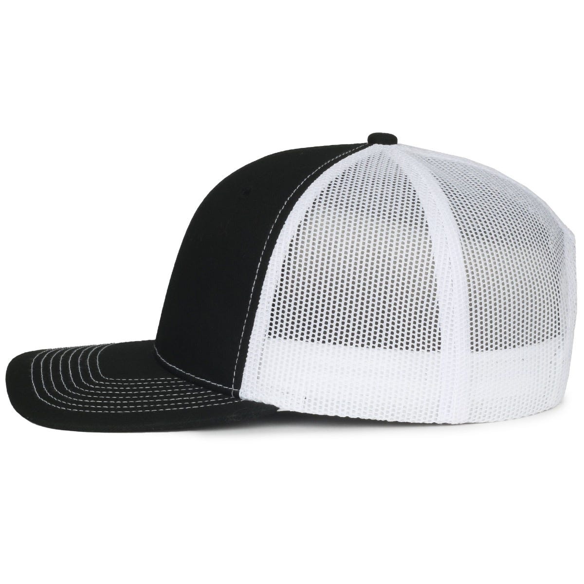 Legendary Headwear LEGEND-91 Structured Mesh Back Trucker Cap - Black/White